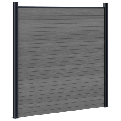 Fence Set 353 x 186 cm WPC and Aluminium Grey