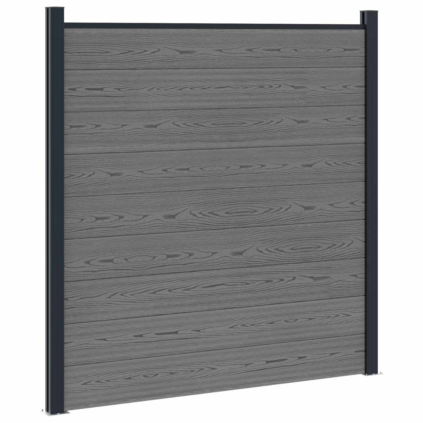 Fence Set 699 x 186 cm WPC and Aluminium Grey
