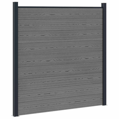 Fence Set 1045 x 186 cm WPC and Aluminium Grey