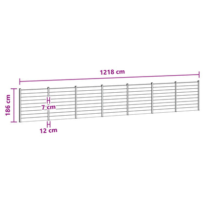 Fence Panel 7 pcs WPC and Aluminium Grey