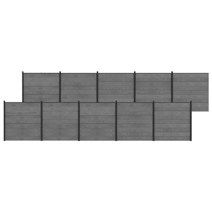 Fence Set 1737 x 186 cm WPC and Aluminium Grey