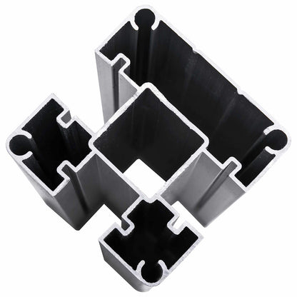 Fence Set 5 pcs 792 x 186 cm WPC and Aluminium Grey
