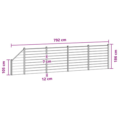 Fence Panel 5 pcs WPC and Aluminium Grey