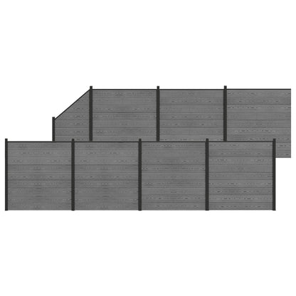 Fence Set 1311 x 186 cm WPC and Aluminium Grey