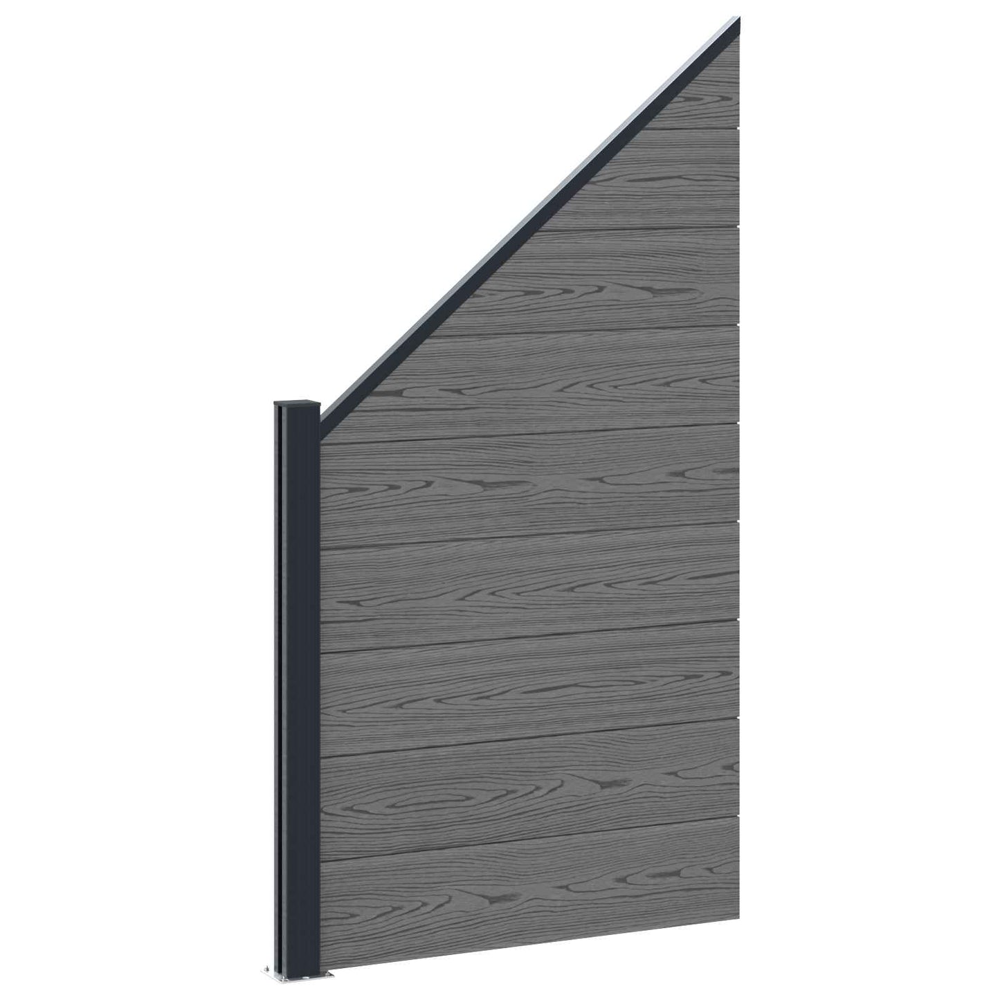 Fence Set 1311 x 186 cm WPC and Aluminium Grey