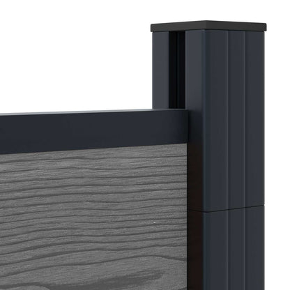 Fence Set 1830 x 186 cm WPC and Aluminium Grey