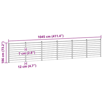 Fence Panel 6 pcs WPC and Aluminium Black