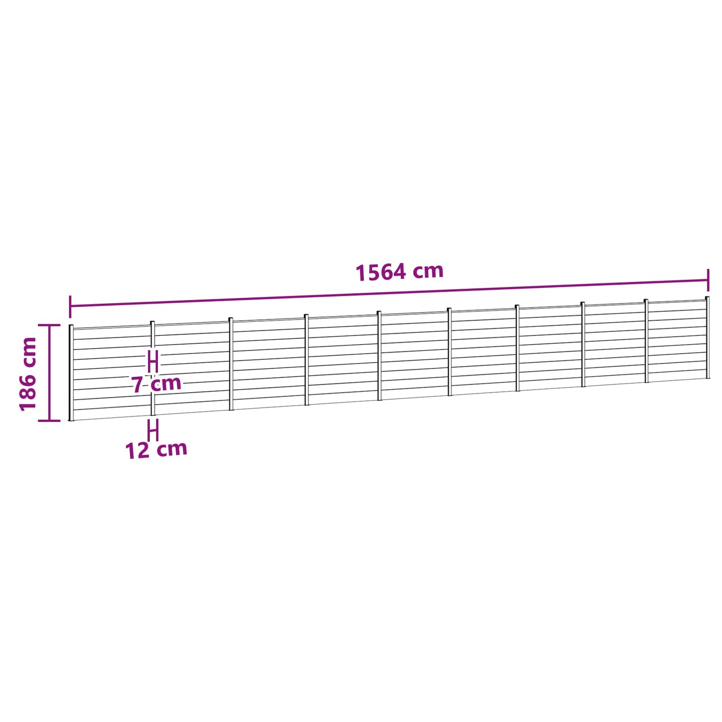 Fence Panel 9 pcs WPC and Aluminium Black