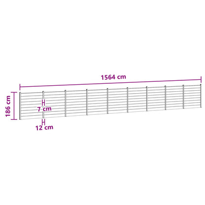 Fence Panel 9 pcs WPC and Aluminium Black