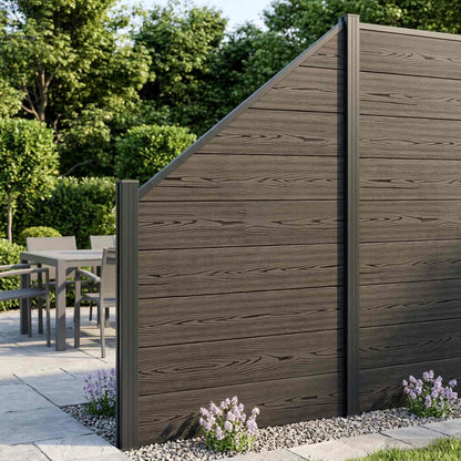 Fence Set 95 x 180 cm WPC and Aluminium Black