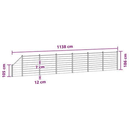 Fence Panel 7 pcs WPC and Aluminium Black