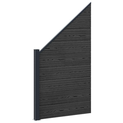 Fence Panel 8 pcs WPC and Aluminium Black