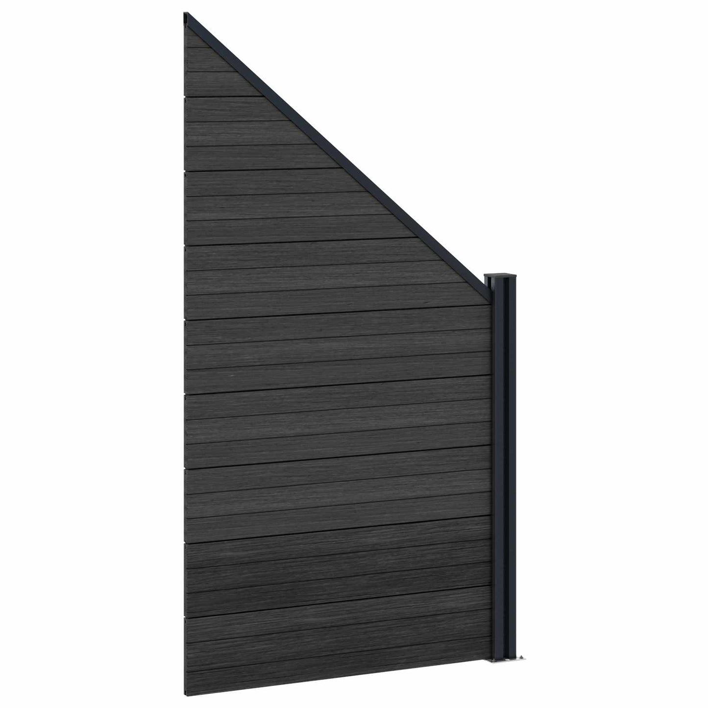 Fence Panel 8 pcs WPC and Aluminium Black