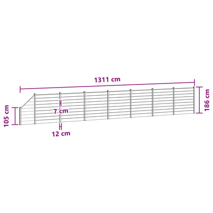 Fence Panel 8 pcs WPC and Aluminium Black