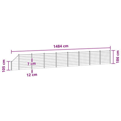 Fence Panel 9 pcs WPC and Aluminium Black