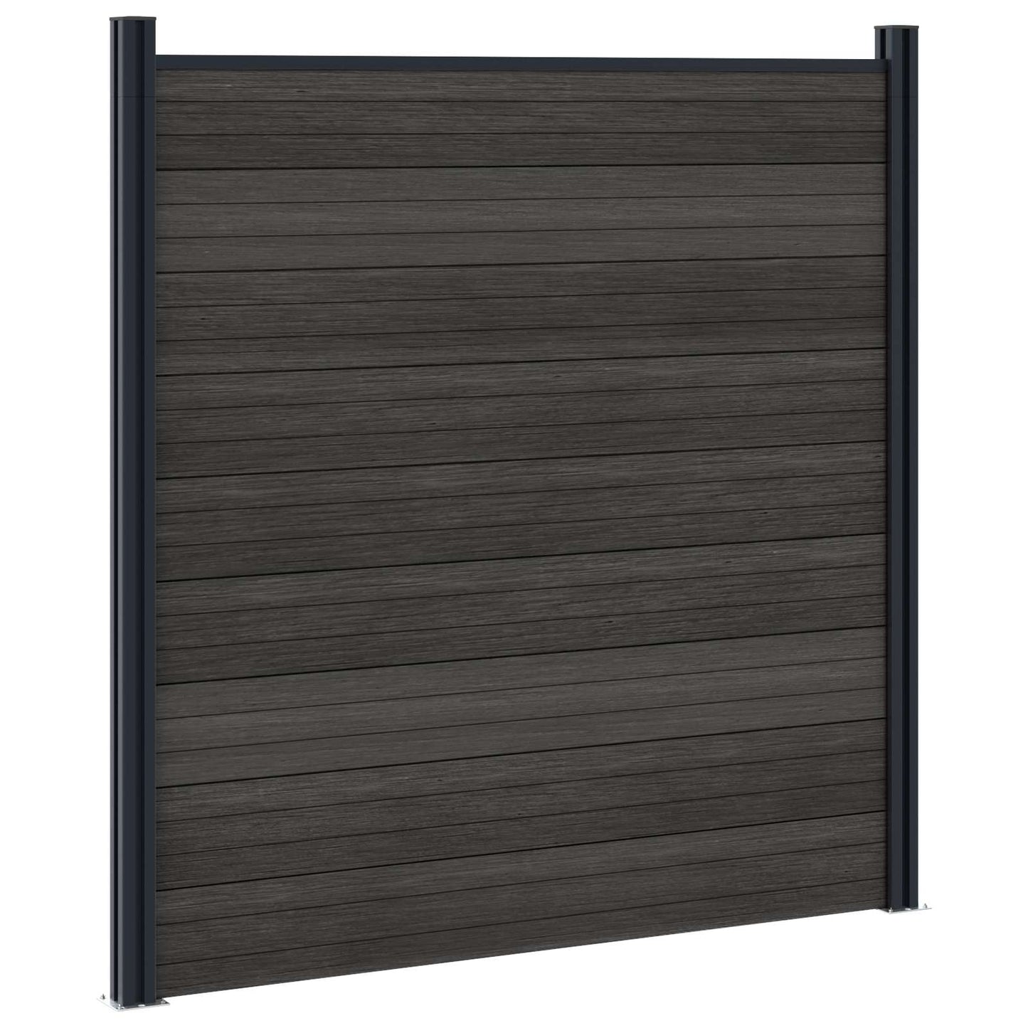 Fence Panel 10 pcs WPC and Aluminium Black
