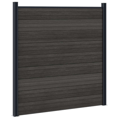 Fence Panel 10 pcs WPC and Aluminium Black