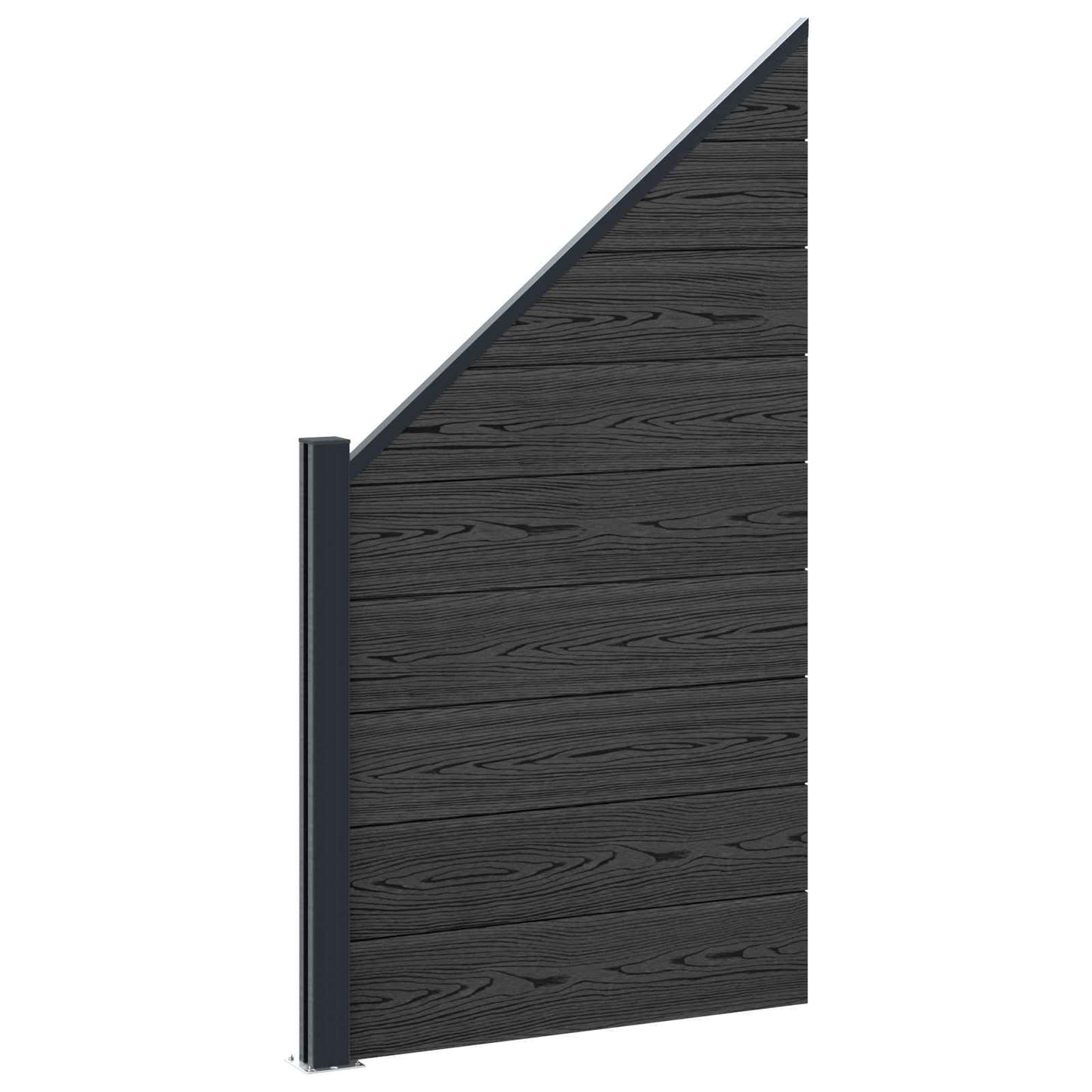 Fence Panel 10 pcs WPC and Aluminium Black