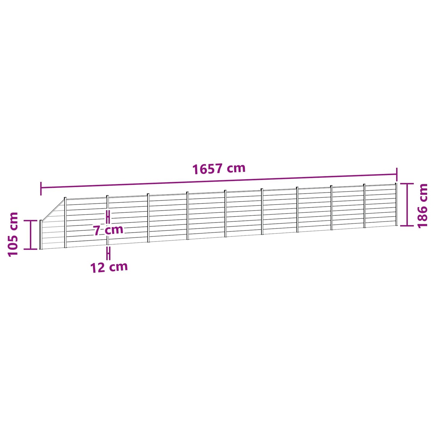 Fence Panel 10 pcs WPC and Aluminium Black