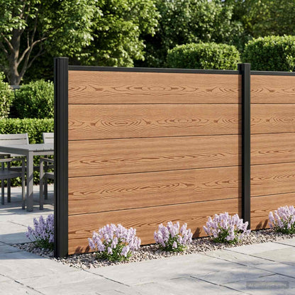 Fence Set 180 x 105 cm WPC and Aluminium Brown