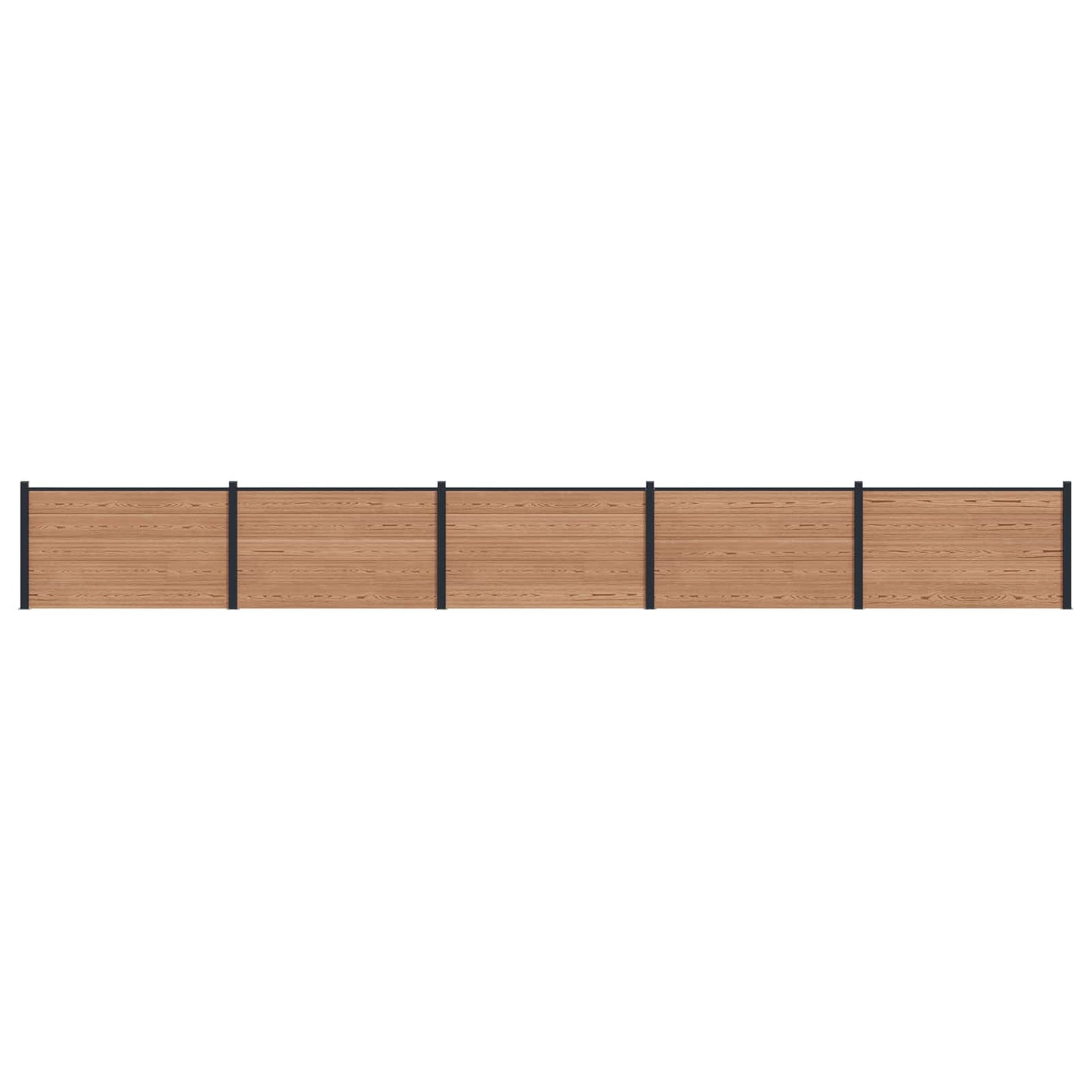 Fence Panel 5 pcs WPC and Aluminium Brown