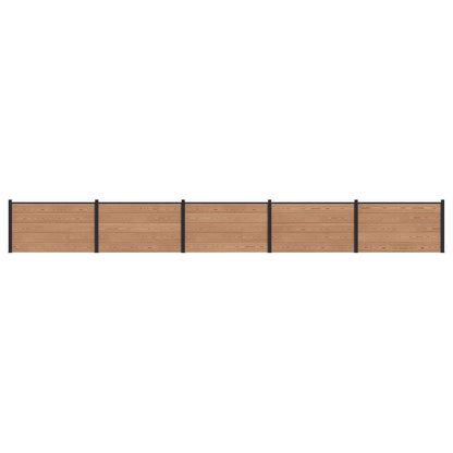Fence Panel 5 pcs WPC and Aluminium Brown