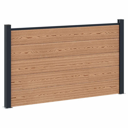Fence Panel 5 pcs WPC and Aluminium Brown