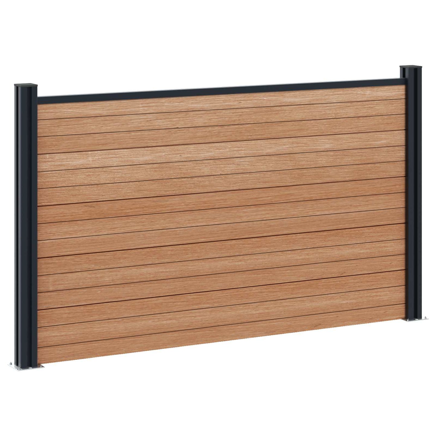 Fence Panel 5 pcs WPC and Aluminium Brown