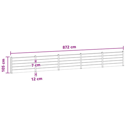 Fence Panel 5 pcs WPC and Aluminium Brown
