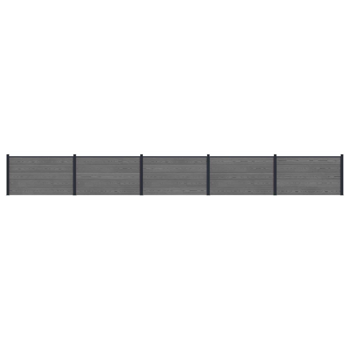 Fence Panel 5 pcs WPC and Aluminium Grey