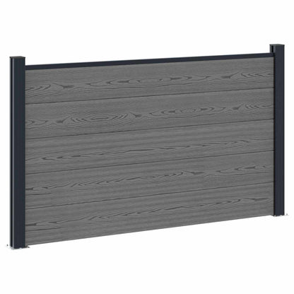 Fence Panel 5 pcs WPC and Aluminium Grey