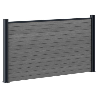 Fence Panel 5 pcs WPC and Aluminium Grey