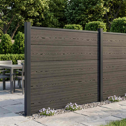 Fence Set 180 x 105 cm WPC and Aluminium Black