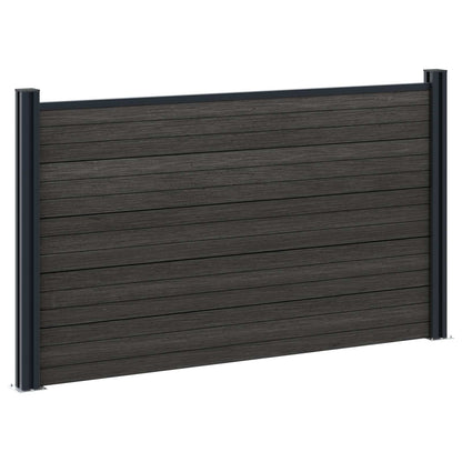 Fence Panel 3 pcs WPC and Aluminium Black