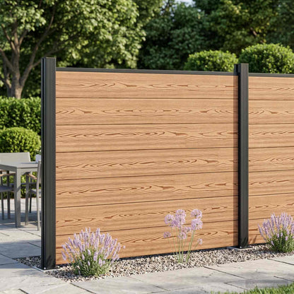 Fence Panel WPC and Aluminium Brown