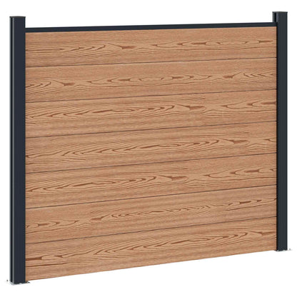 Fence Panel 2 pcs WPC and Aluminium Brown