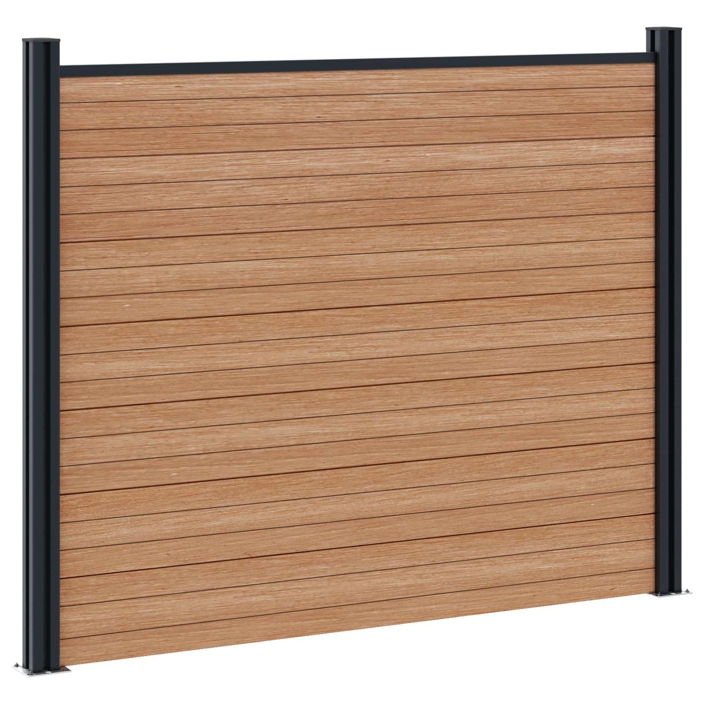 Fence Panel 2 pcs WPC and Aluminium Brown