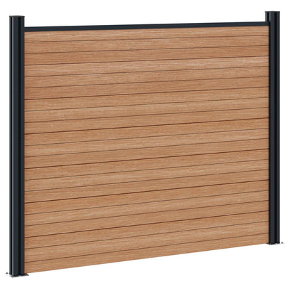 Fence Panel 2 pcs WPC and Aluminium Brown