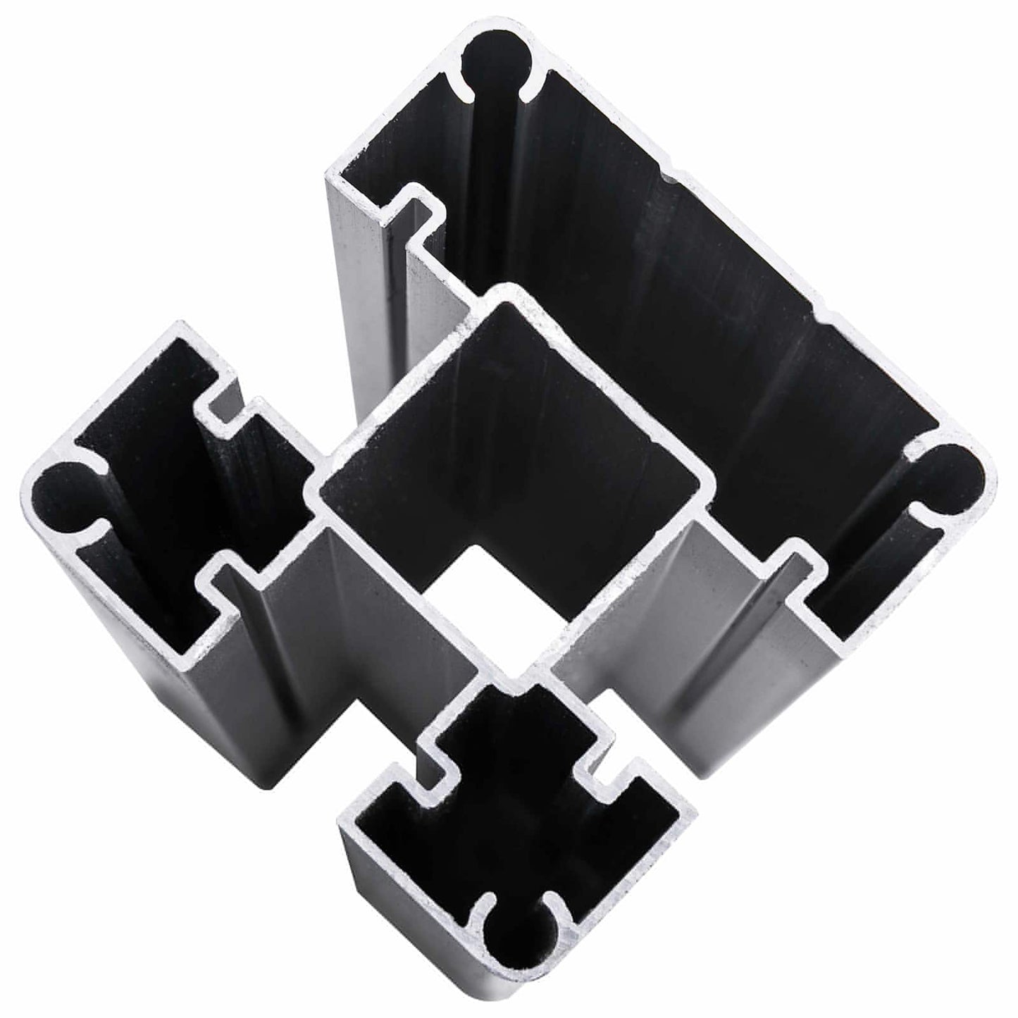 Fence Panel 5 pcs WPC and Aluminium Black