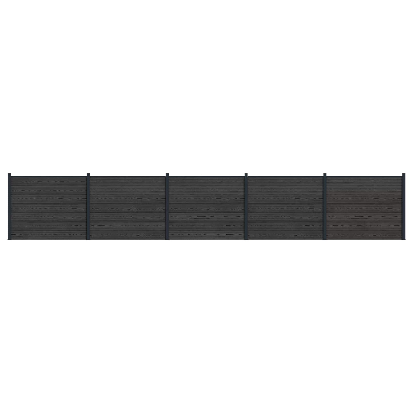 Fence Panel 5 pcs WPC and Aluminium Black