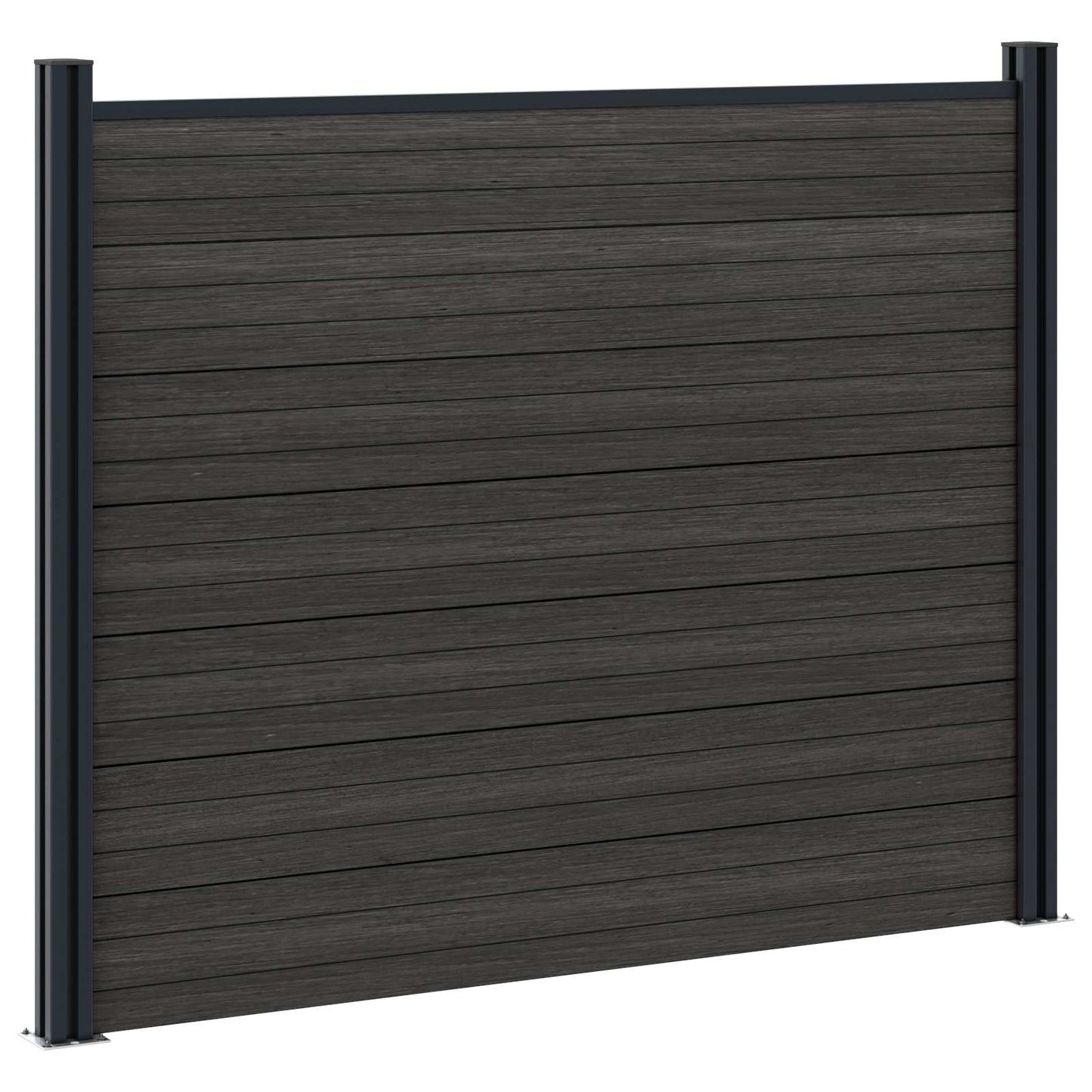 Fence Panel 5 pcs WPC and Aluminium Black