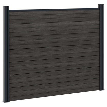 Fence Panel 5 pcs WPC and Aluminium Black