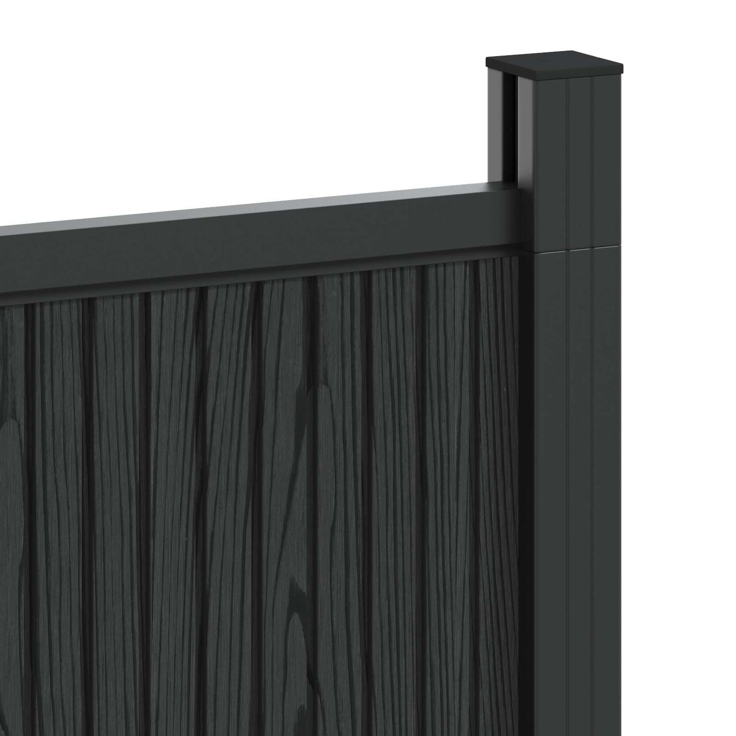 Fence Panel 6 pcs 1055 x 186.5 cm WPC and Aluminium Black
