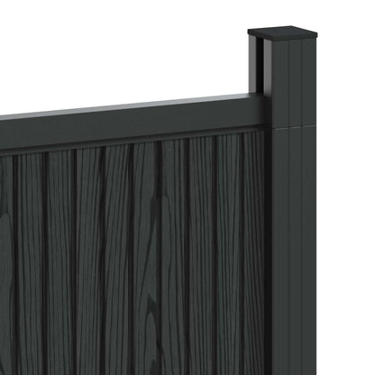 Fence Panel 10 pcs 1755 x 186.5 cm WPC and Aluminium Black