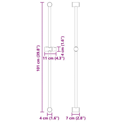 Shower Head Holder Chrome 101 cm Stainless Steel