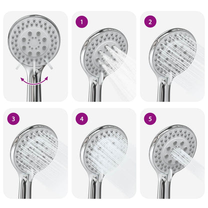 Shower Head Set Chrome 150 cm Stainless Steel