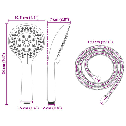 Shower Head Set Chrome 150 cm Stainless Steel