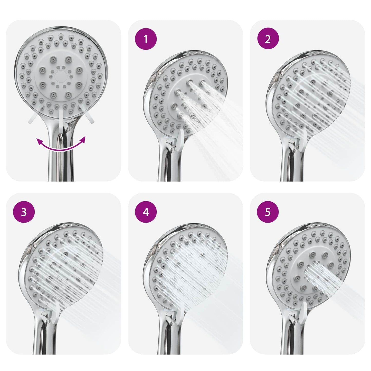 Shower System Set Chrome 70 cm Stainless Steel