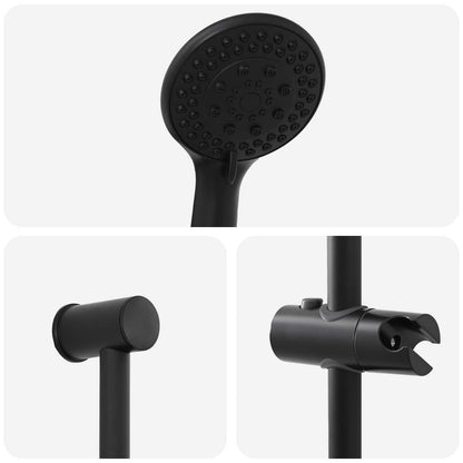Shower System Set Black 70 cm Stainless Steel