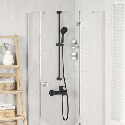 Shower System Set Black 100 cm Stainless Steel